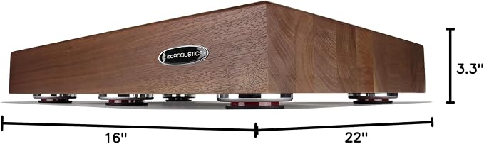 IsoAcoustics Delos Turntable Isolation Butcher Block Series: 2216W2 Walnut - Image 7