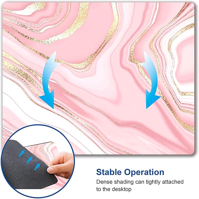 Hokafenle Mouse Pad Marble, Square Cute Mouse Mat Waterproof Mousepad Non-Slip - Image 6