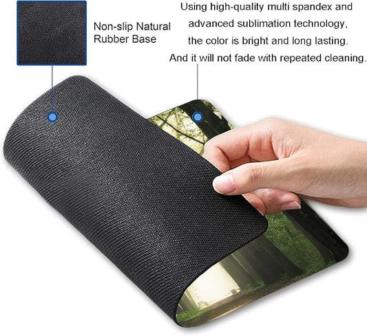 Hokafenle Mouse Pad, Natural Forest Mouse Pad, Rectangle Mouse Mat Square - Image 2