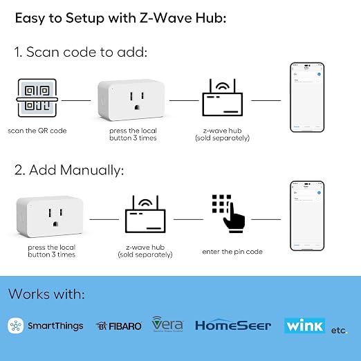 Z-Wave Dimmer Plug 800 Series Zwave Smart Plug,Dimmable Outlet Built-in - Image 2
