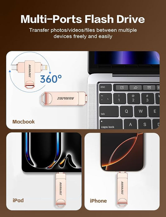 256GB Flash Drive Intended for iPhone, Memory Stick Storage Files Photos Videos - Image 2