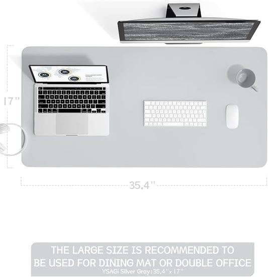 YSAGi Non-Slip Leather Desk Pad L Size, Waterproof Laptop Computer Desk - Image 2
