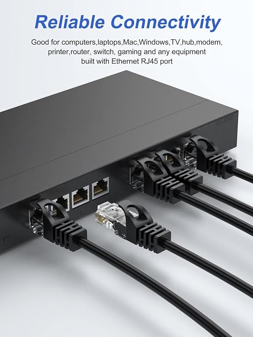 Cat 6 Ethernet Cable 6FT 5-Pack, Patch Cable 6 Foot 10Gbps - Image 2