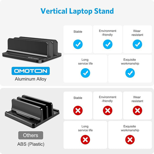 OMOTON Vertical Laptop Stand, Desktop Aluminum Mac Book Stand - Image 2