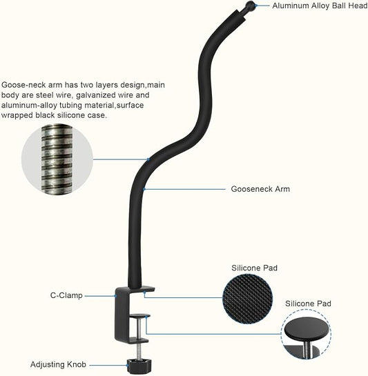 Tablet Stand Holder, Gooseneck Desktop iPad Mount - Image 2
