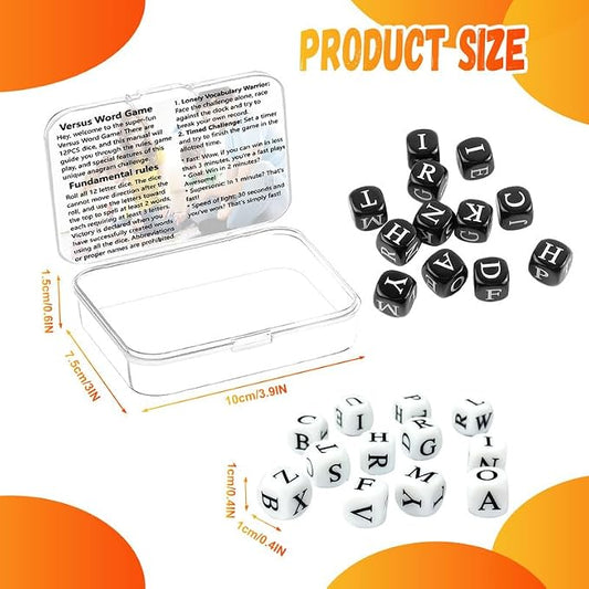 24 Pcs Dice Set, The Crossword Solitaire Game, 6 Sided Dice Crossword Creative - Image 2