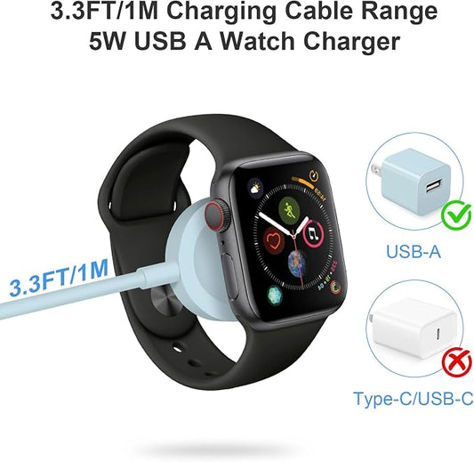 Fast Charger for Apple Watch Charger, Magnetic iWatch Charger to USB A Cable - Image 2