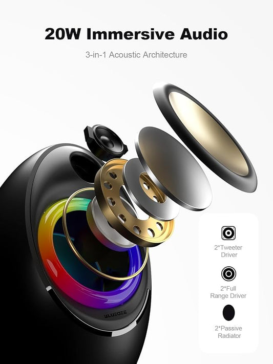 Bluedee Computer Speakers for Desktop PC, Dynamic RGB Light USB Speaker - Image 2