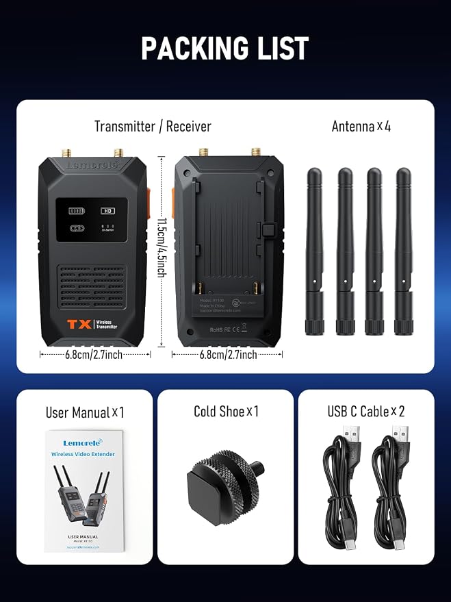Lemorele Wireless HDMI Transmitter and Receiver, Plug and Play HDMI Local - Image 9