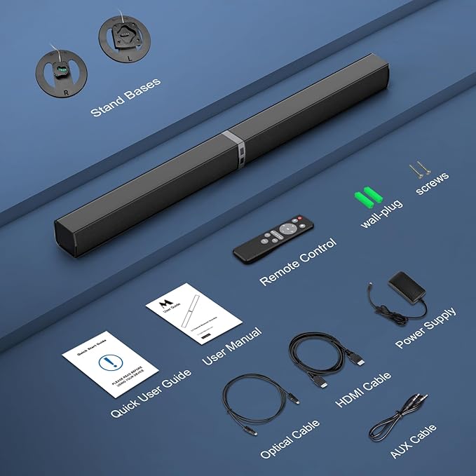 MZEIBO Sound Bar for Smart TV,80W Detachable Bluetooth Soundbar - Image 9