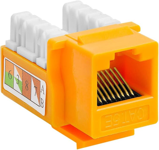 Cmple - 10 Pack Cat5e Keystone Jack Insert Punch Down RJ45 Connectors RJ45 - Image 2