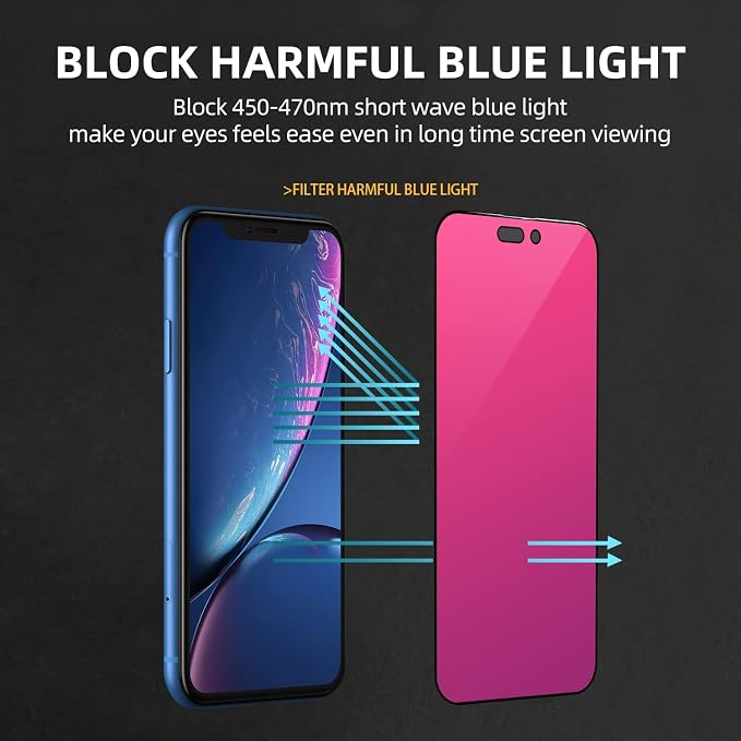 EGKimBa for iPhone 17 Privacy Screen Protector, Gradient Color Tempered Glass - Image 8