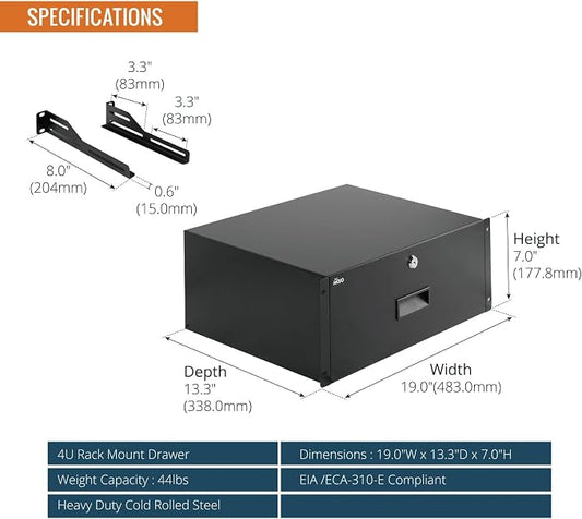 Tecmojo 4U Rack Drawer, Rack Mount Drawer - Image 2