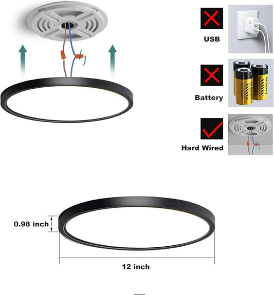 12 Inch Motion Sensor Ceiling Light Indoor, Motion Sensor Fixture Indoor - Image 2