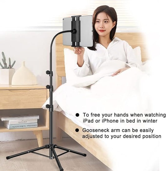 Ipad Tripod Stand, Gooseneck 65" Height Adjustable Floor Stand - Image 2