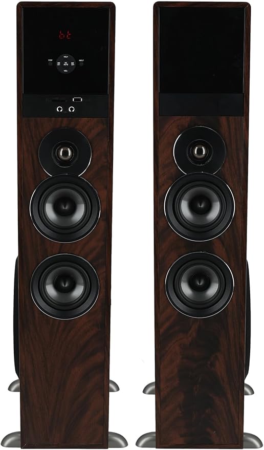 Rockville TM80D Powered Home Theater Tower Speaker System, Dark Wood, USB/SD - Image 2