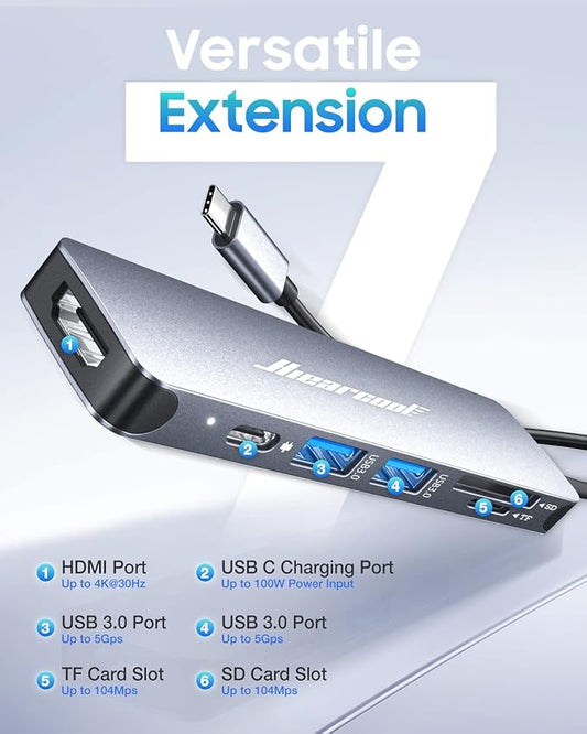 Hiearcool USB C Hub for MacBook – 7-in-1 USBC Adapter - Image 2
