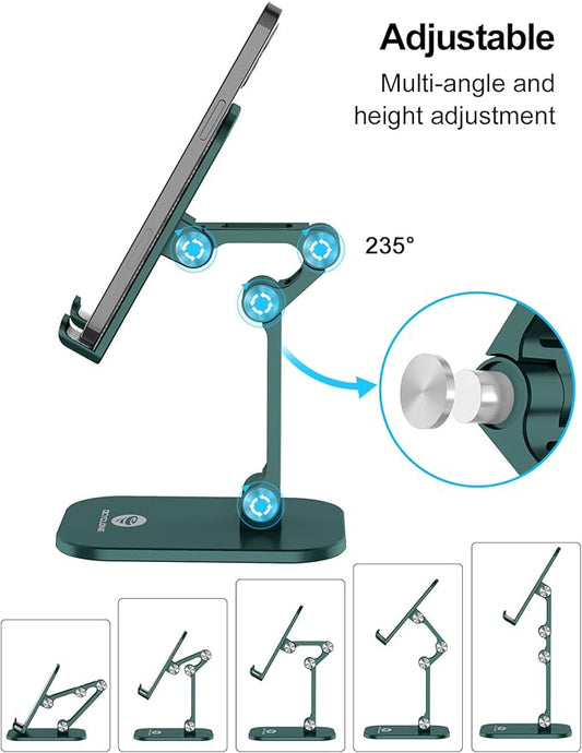 OCYCLONE Phone Stand, Adjustable Height and Angle Foldable Cell Phone Stand - Image 2