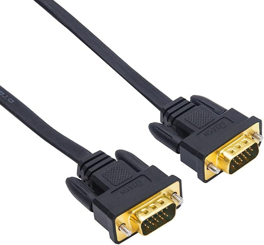 DTech 25ft Ultra Thin Flat Type Computer Monitor VGA Cable Standard 15 Pin Male - Image 2