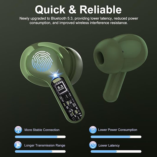 Wireless Earbuds, IP7 Waterproof in Ear Earphones, LED Display Ear buds - Image 2