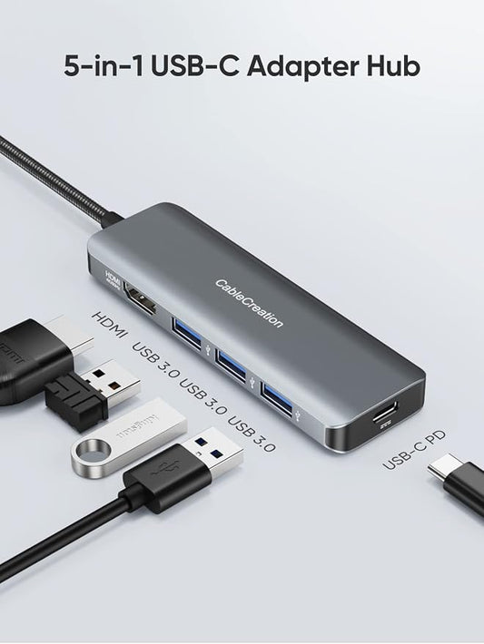 CableCreation USB-C Hub 4K 60Hz, 5-in-1 USB C Multiport Adapter - Image 2