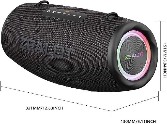 ZEALOT 80W Portable Bluetooth Speaker, Stereo Sound - Image 10