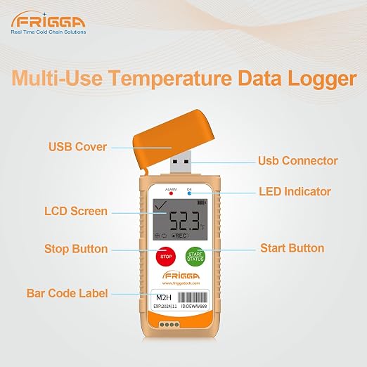Frigga M2H 10 Pack Reusable Temperature Humidity Data Logger USB Digital - Image 8