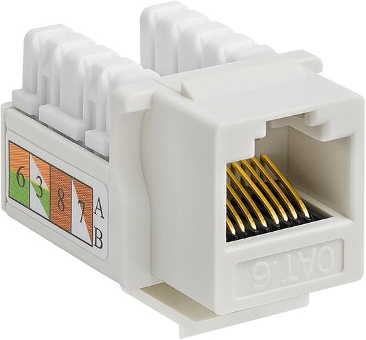 Cmple - 10 Pack Cat6 Keystone Jack Insert Punch Down RJ45 Connectors RJ45 - Image 2