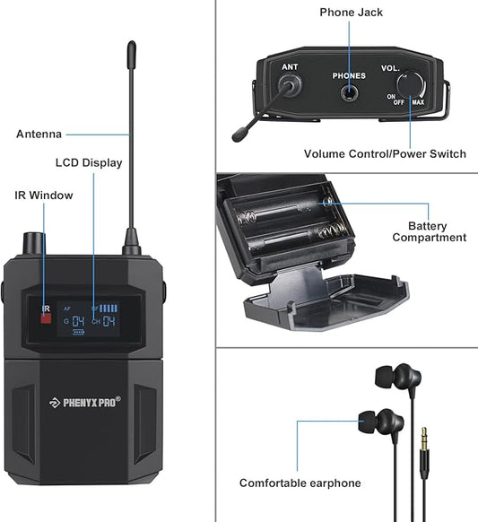 Phenyx Pro PTM-11/PTM-22 Mono Wireless in Ear Monitor System Bodypack Receiver - Image 2