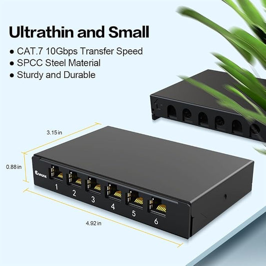 6 Port Patch Panel 0.5U CAT7 Keystone Patch Panel - Image 2