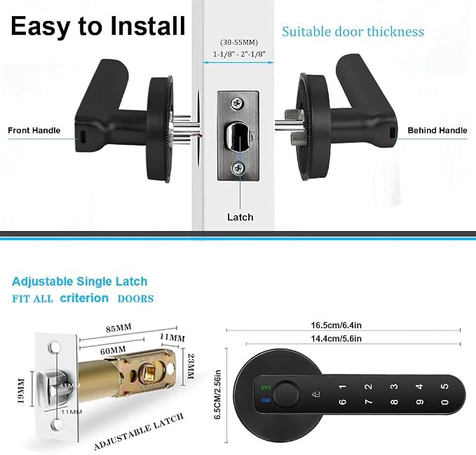 Fingerprint Door Lock- Smart Door knob, biometric Door Lock,with passcode - Image 7