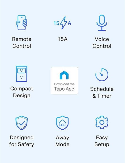 TP-Link Tapo Smart Plug Mini 15A, Smart Home Wi-Fi Plug, Super Easy Setup - Image 2