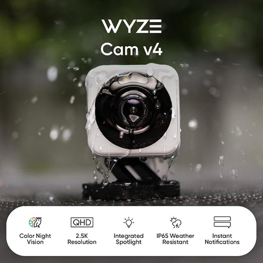 WYZE Cam v4, 2.5K HD WiFi Smart Home Security Camera, Indoor/Outdoor, Motion - Image 2
