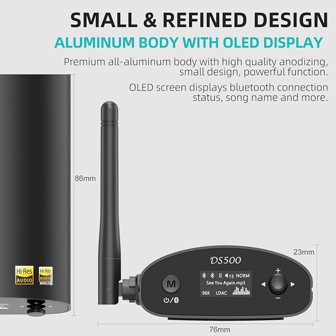 1Mii DS500 LDAC Bluetooth Hifi Receiver, Long Range Bluetooth 5.1 Audio Adapter - Image 6