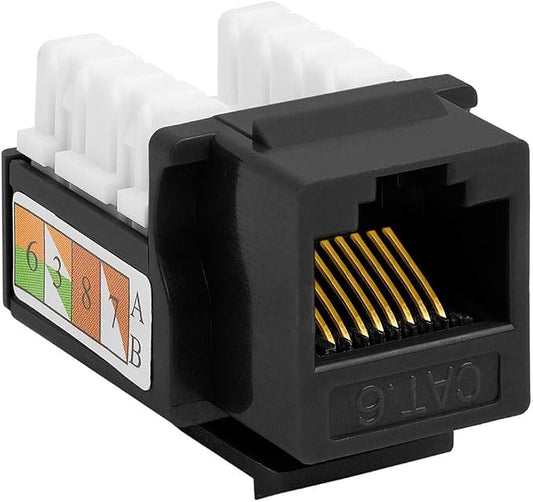 Cmple - 10 Pack Cat6 Keystone Jack Insert Punch Down RJ45 Connectors RJ45 90 - Image 2