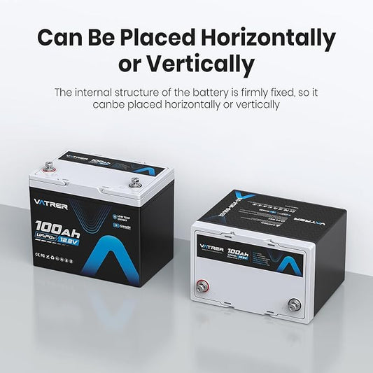 12.8V 100Ah Upgrade Group 24 Lithium LiFePO4 Battery, Built-in 100A BMS - Image 2