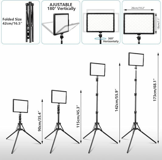 LED Photo Video Light 2-Pack, Bi-Color 2800-6500K Dimmable USB LED Continuous - Image 2
