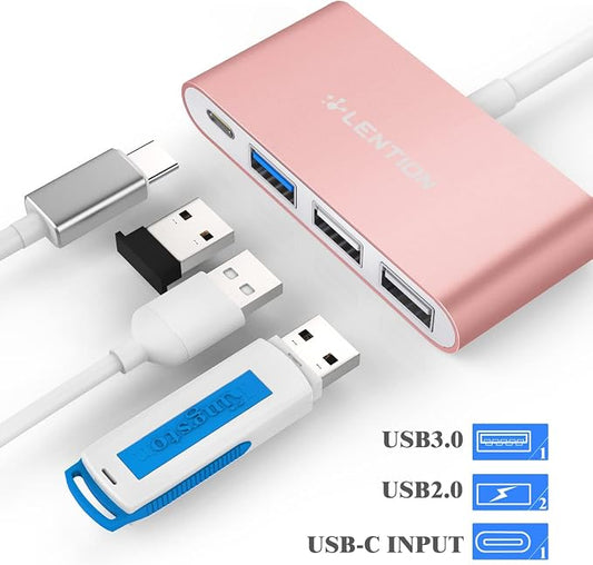 LENTION 4-in-1 USB-C Hub with Type C, USB 3.0, USB 2.0 - Image 2