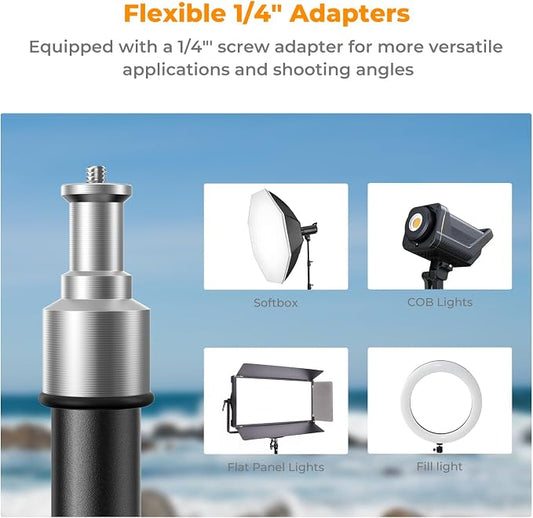 K&F Concept Light Stand for Photography, 6.5ft/2M Portable Extendable Photo - Image 2