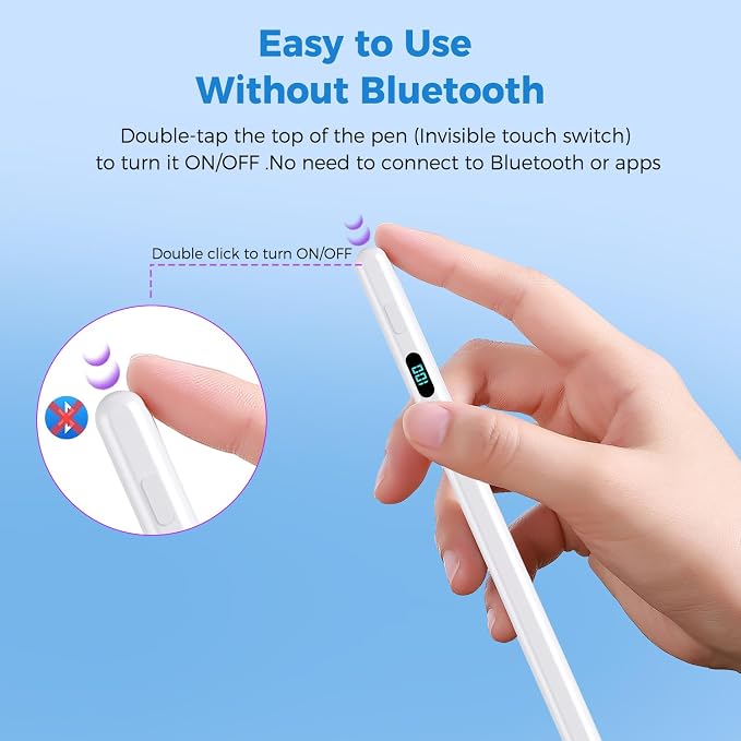 iPad Pencil with Magnetic&5 Extra Tips, USB-C Faster Charge, Stylus Pen - Image 6