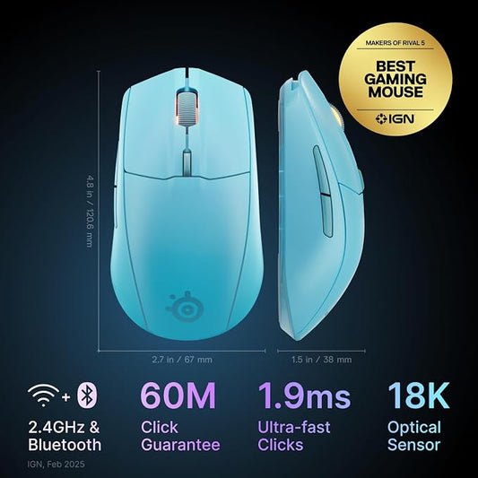 SteelSeries Rival 3 Wireless Gen 2 Gaming Mouse — 2.4GHz and Bluetooth — 18000 - Image 2