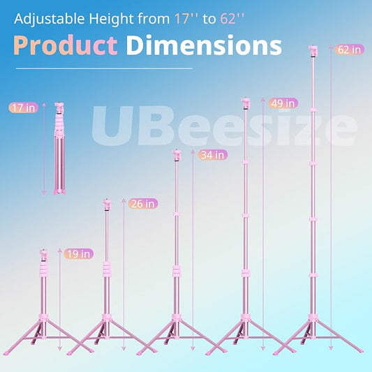 UBeesize 62" Phone Tripod & Selfie Stick, Camera Tripod Stand - Image 2