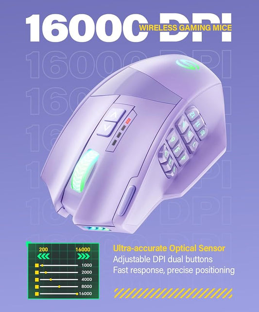 UtechSmart Venus Pro Wireless MMO Gaming Mouse, 000 DPI Optical Sensor - Image 2
