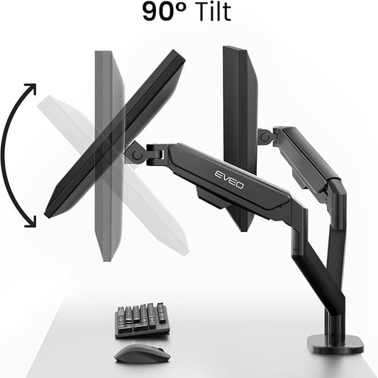 EVEO Premium Dual Monitor Mount 14"-35” Dual Monitor Arm VESA Bracket - Image 2
