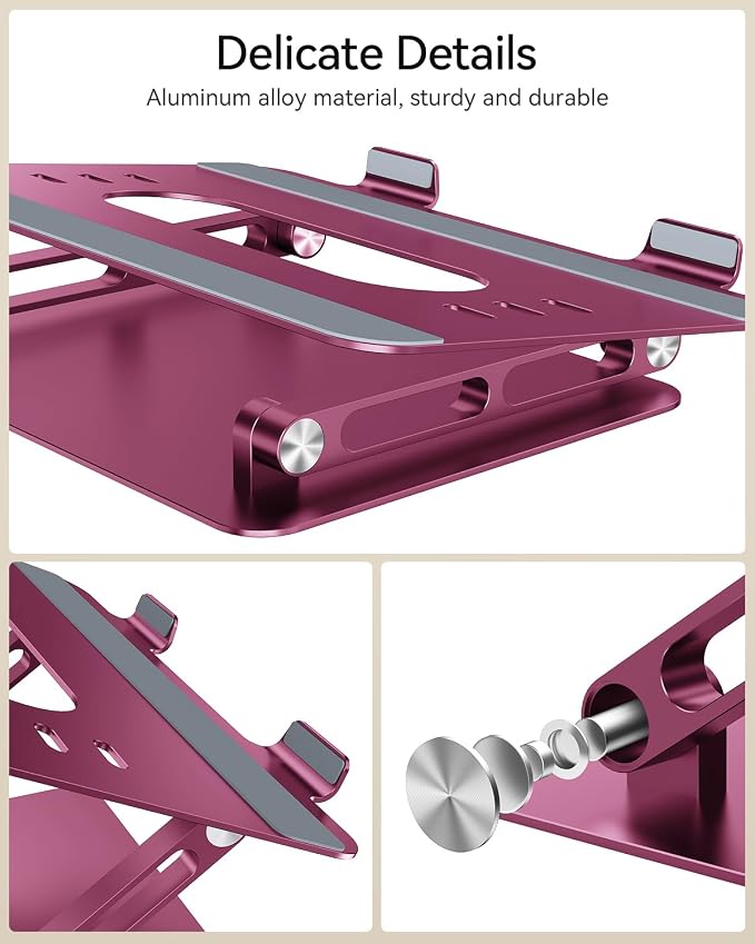 Foldable Aluminum Laptop Stand for 10-17.3" Laptops, Height Adjustable Portable - Image 7