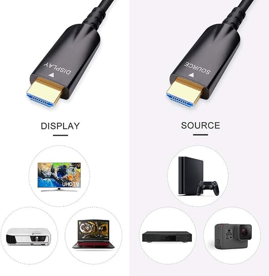 DTECH 25ft Fiber Optic HDMI Cable 4K 60Hz 1080p HD Video 3D ARC HDCP CEC High - Image 2