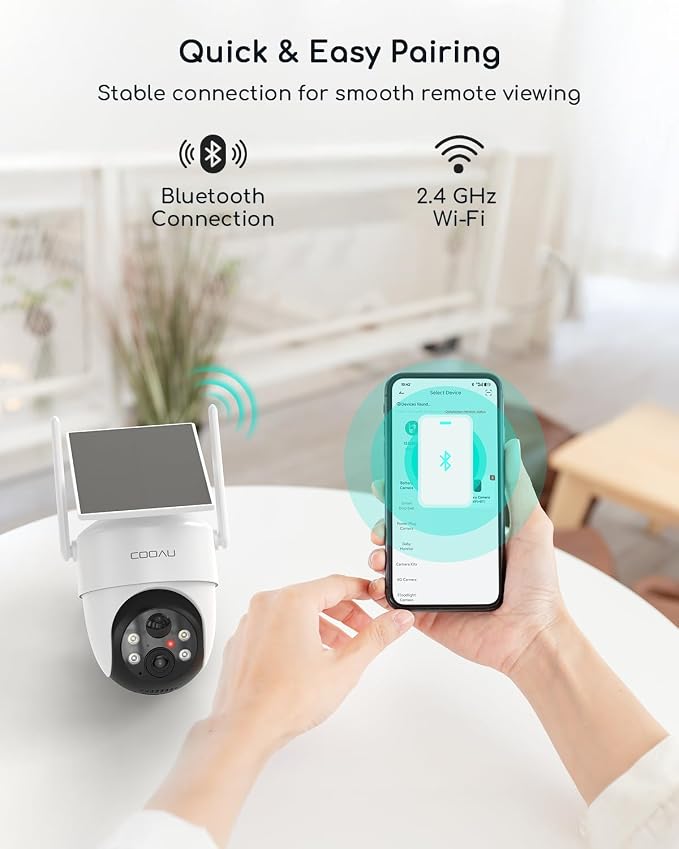 COOAU Solar Security Cameras Wireless Outdoor – Low-Light Rechargeable - Image 9