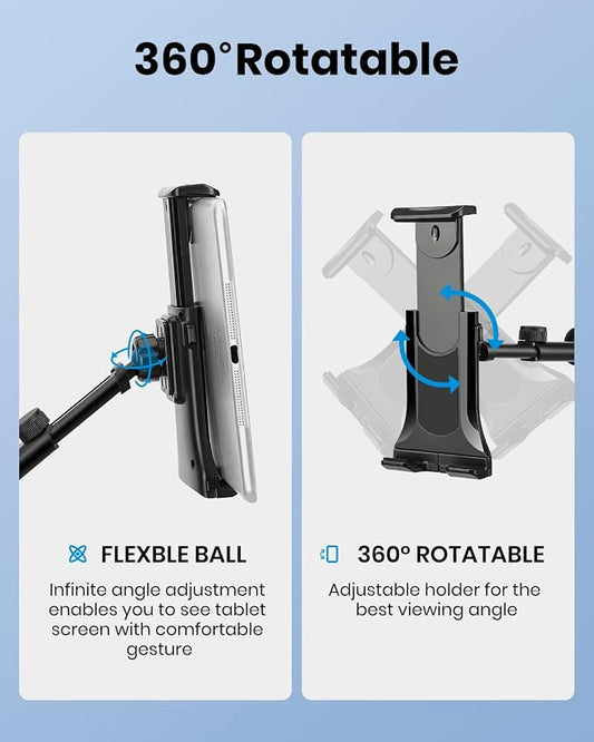 Moukey Tablet Holder for Microphone Stand, Adjustable Mic Music Stand Phone - Image 2