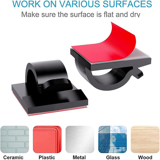100 PCS Adhesive Cable Clips Cord Organizer, Wire Holder - Image 2