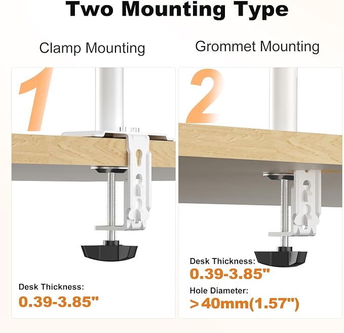 Suptek Dual LED LCD Monitor Stand up Desk Mount Extra Tall 31.5" Pole Heavy - Image 7